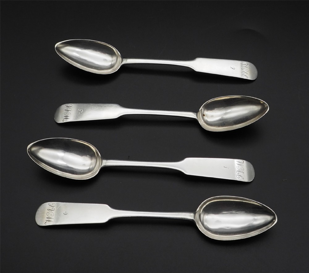RARE set of 4 Dundee Silver Teaspoons
