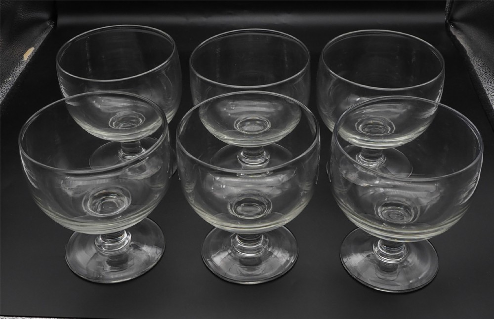 Rare Set of 6 Huge Glass Rummers