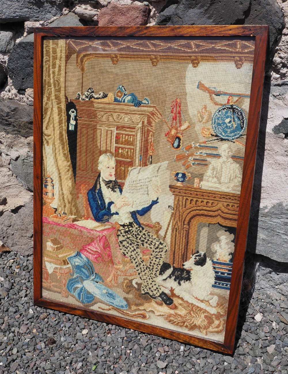 Victorian Petit Point Framed Needlework