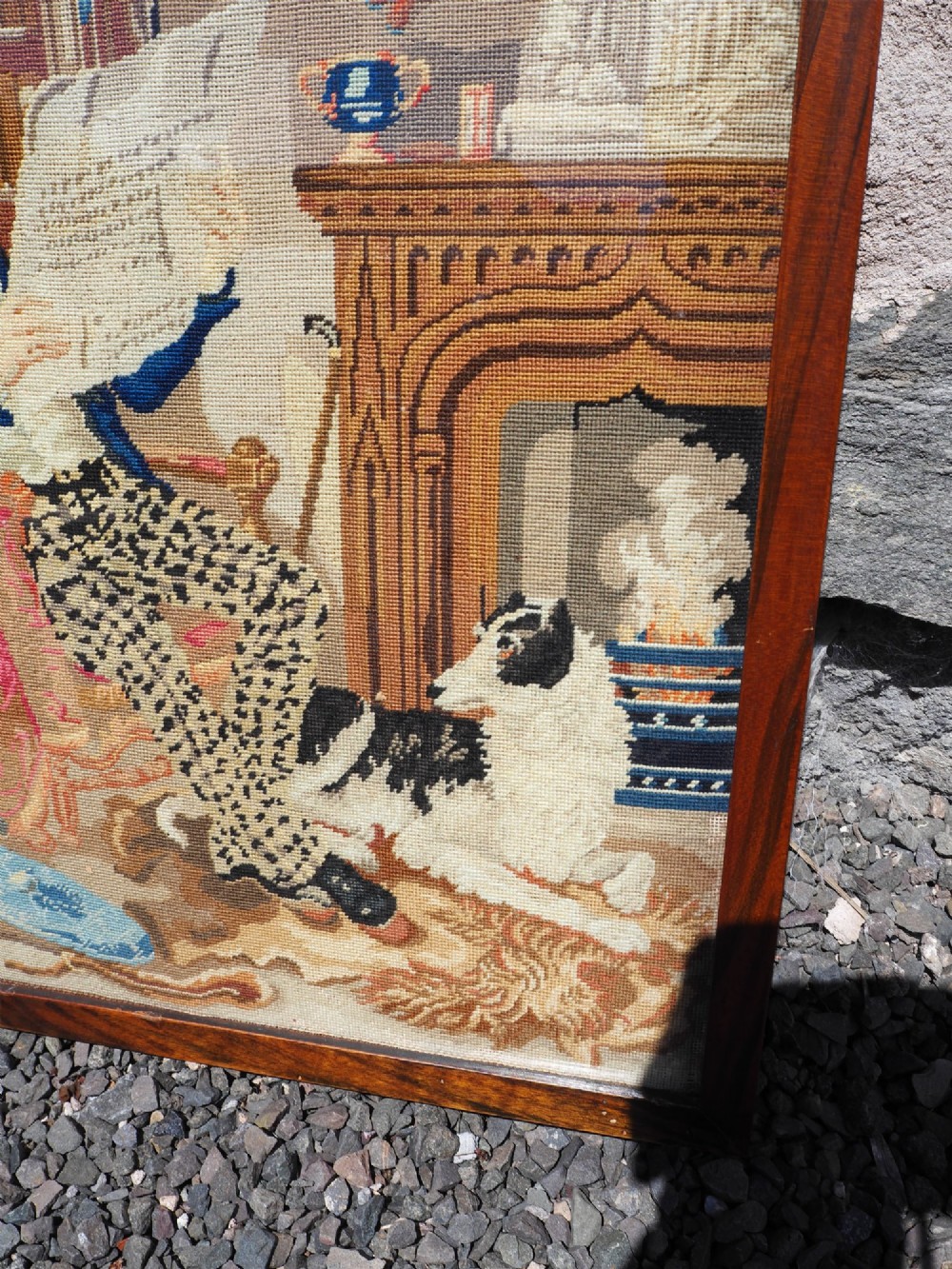 Victorian Petit Point Framed Needlework View III