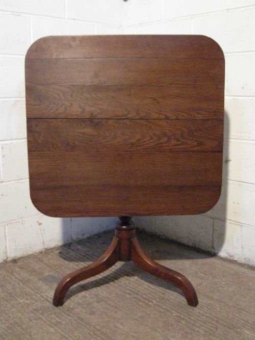 Antique Georgian Oak Plank Top Tilt Top Side Table C1780