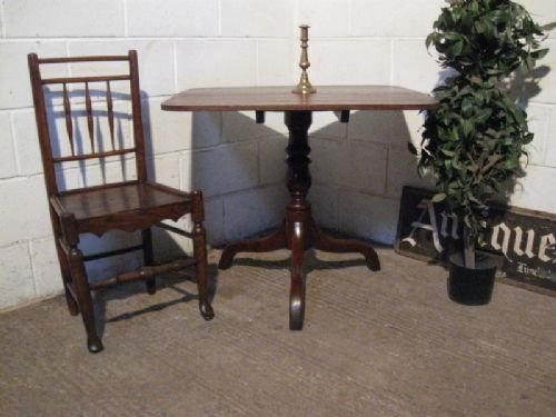 fig 1. ANTIQUE GEORGIAN OAK PLANK TOP TILT TOP SIDE TABLE C1780