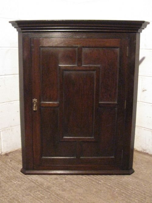 Large Antique Victorian Country Oak Corner Cabinet C1880