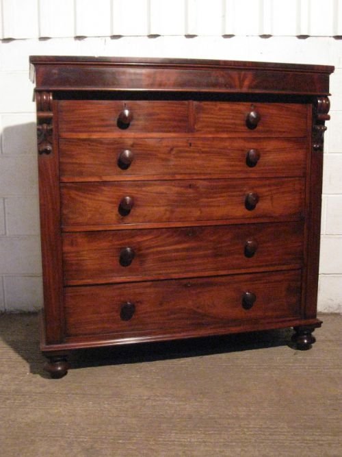 Large Antique Victorian Mahogany Scotch Chest of Drawers C1880
