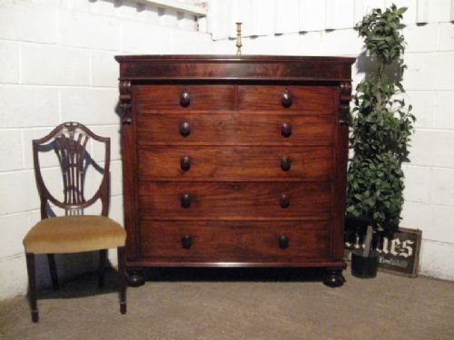 fig 1. LARGE ANTIQUE VICTORIAN MAHOGANY SCOTCH CHEST OF DRAWERS C1880