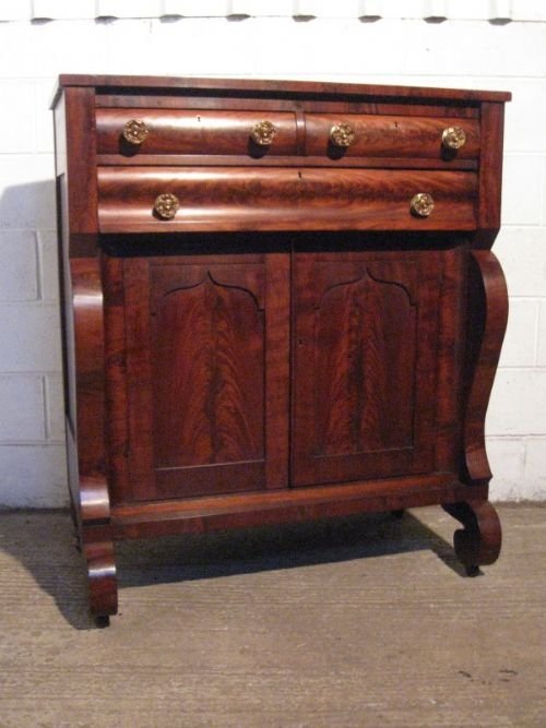 Antique William 1v Flamed Mahogany  Chiffonier  Cabinet C1820