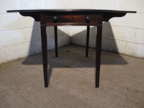 fig 1. LARGE ANTIQUE REGENCY FLAMED MAHOGANY PEMBROKE TABLE (SEATS SIX) C1800
