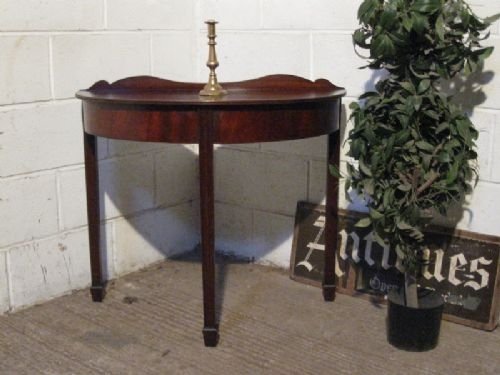 fig 1. ANTIQUE REGENCY MAHOGANY DEMI LUNE SIDE HALL TABLE C1800