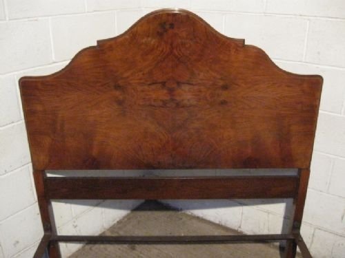 fig 1. ANTIQUE EDWARDIAN BURR WALNUT QUEEN ANNE DOUBLE BEDSTEAD C1900