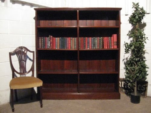 Large Antique Victorian Mahogany Open Bookcase. C1890