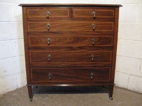 Lovely Quality Antique Edwardian Inlaid Mahogany Chest of Drawers C1900
