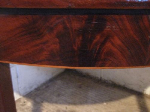 fig 1. ANTIQUE REGENCY FLAMED MAHOGANY DEMI LUNE SIDE HALL TABLE C1800