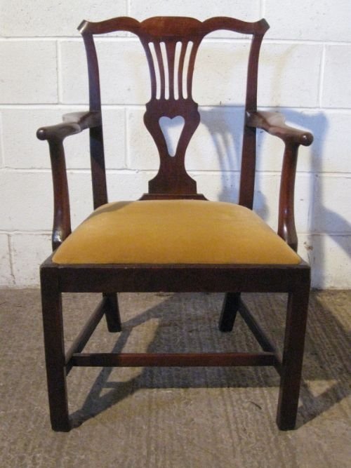 Antique Georgian Mahogany Side Hall Desk Chair C1780