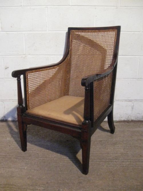 Lovely Antique Regency Mahogany Bergere Saon Chair C1800