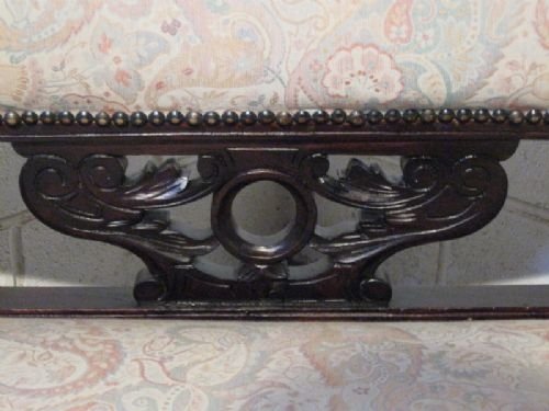 fig 1. LOVELY ANTIQUE ART NOUVEAU MAHOGANY SMALL SOFA SETTEE C1890