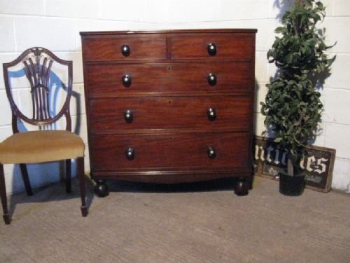 fig 1. SUPERB ANTIQUE REGENCY MAHOGANY CHEST OF DRAWERS C1800