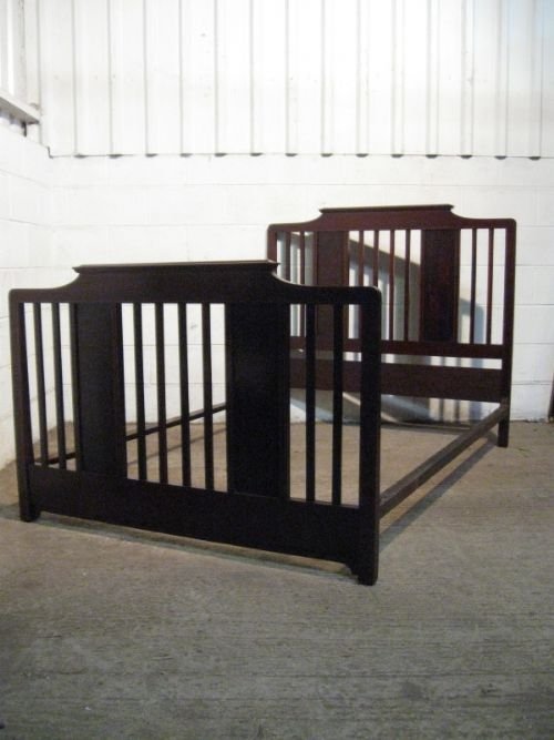 Superb Quality Antique Edwardian Mahogany Double Bedstead C1900