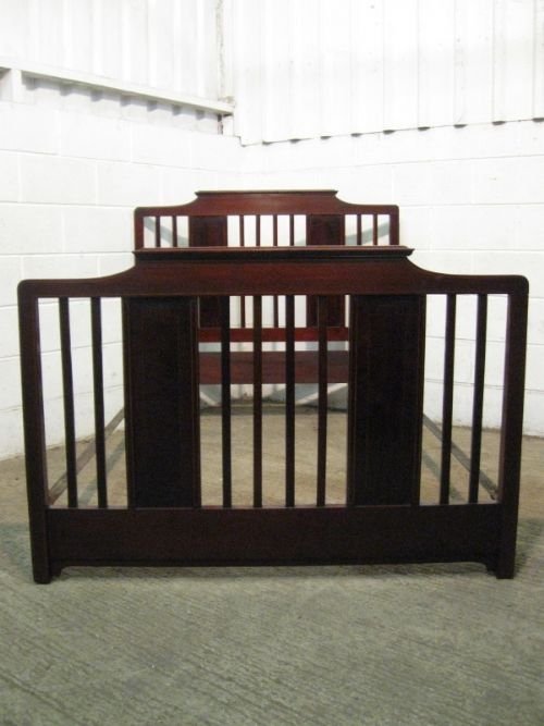 fig 1. SUPERB QUALITY ANTIQUE EDWARDIAN MAHOGANY DOUBLE BEDSTEAD C1900