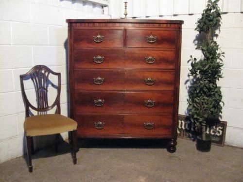 Antique Victorian Tall Mahogany Chest of Drawers C1880
