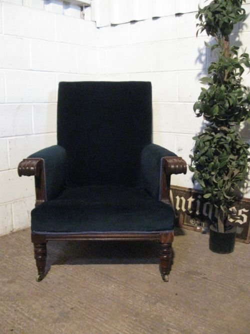 fig 1. LARGE ANTIQUE EDWARDIAN OAK SALON ARM CHAIR C1900