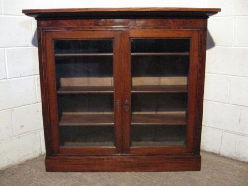 fig 1. LOVELY ORIGINAL ANTIQUE GEORGIAN OAK & MAHOGANY GLAZED BOOKCASE C1780