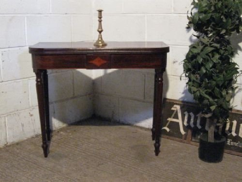 Antique Regency Mahogany Inlaid Fold Over Tea Table C1800