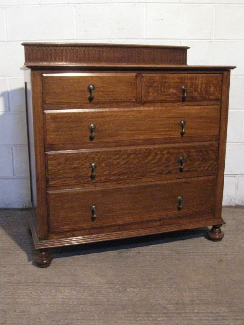 Superb Quality Antique Edwardian Oak Chest of Drawers C1900