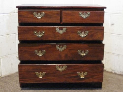 fig 1. ANTIQUE GEORGIAN MAHOGANY DWARF CHEST OF DRAWERS C1780