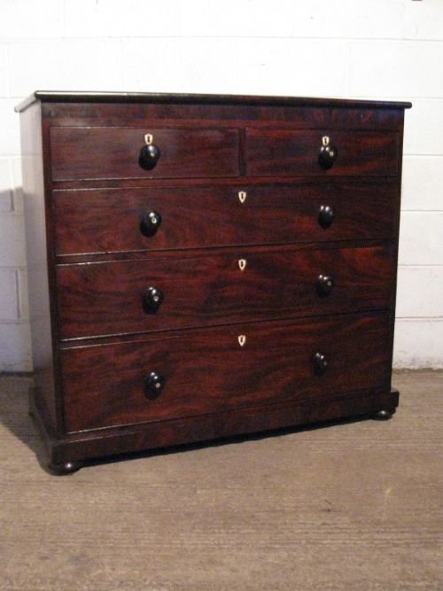Antique Early Victorian Dark Mahogany Chest of Drawers C1840
