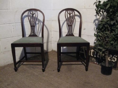 Lovely Pair Antique Regency Mahogany Side Hall Chairs C1800