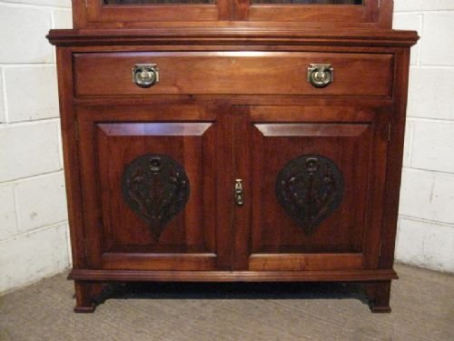 fig 1. SUPERB ANTIQUE ARTS & CRAFTS WALNUT BOOKCASE ARTHUR SIMPSON OF KENDAL C1890