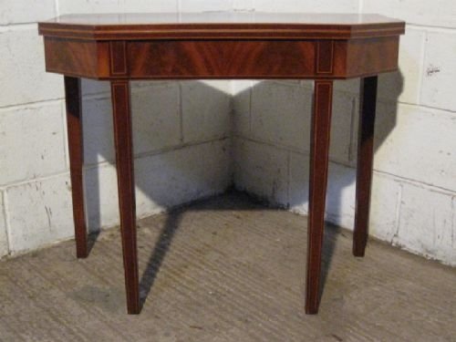 Stunning Antique Regency Mahogany Hexagonal Inlaid Fold Over Tea Side Table C1800