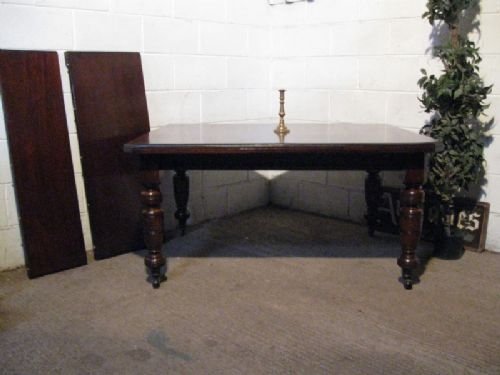 Superb Antique Victorian Mahogany Wind Out Extending Dining Table Seats 10-12 Extended C1880