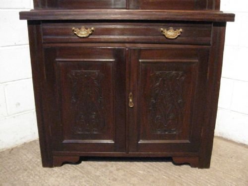 fig 1. ANTIQUE ART NOUVEAU MAHOGANY BOOKCASE ON CABINET C1890 WDB125/29.10