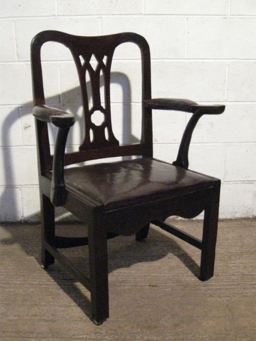 Large Antique Early Georgian Country Oak Joined Elbow Chair C1730 Wdb3993/1.11