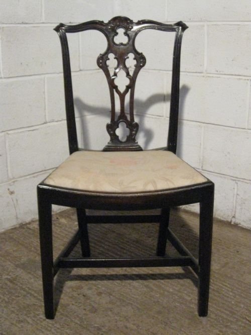 fig 1. GORGEOUS PAIR ANTIQUE EARLY VICTORIAN MAHOGANY CHIPPENDALE SIDE CHAIRS C1830 WDB70/1.11