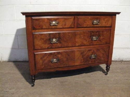 Quality Antique Victorian Art Nouveau Mahogany & Walnut Chest of Drawers C1890 Wdb55/1.11