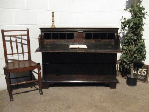 Antique Georgian Country Oak Chest of Drawers Secretaire C1780 Wdb220/1.11