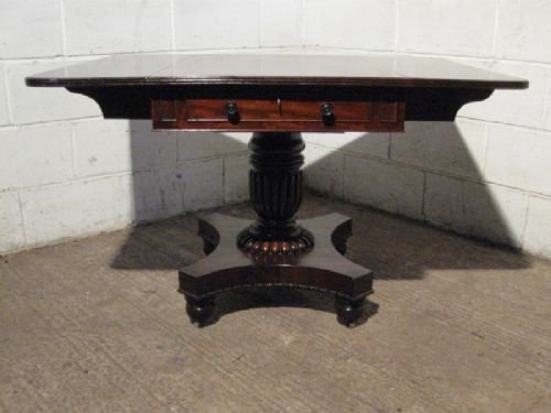 fig 2. ANTIQUE WILLIAM 1V MAHOGANY DROP LEAF SIDE BREAKFAST SOFA TABLE C1820 BY H Y WALKER OF LANCASTER WDB190/1.11