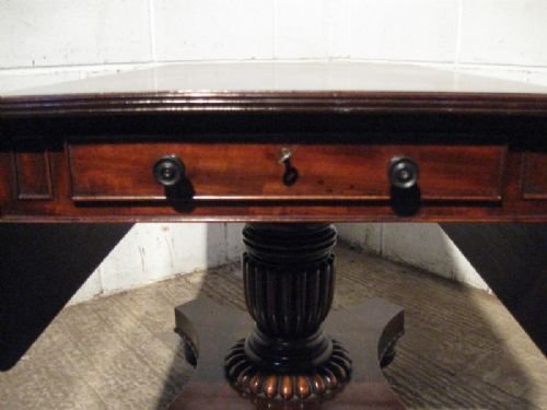 fig 1. ANTIQUE WILLIAM 1V MAHOGANY DROP LEAF SIDE BREAKFAST SOFA TABLE C1820 BY H Y WALKER OF LANCASTER WDB190/1.11