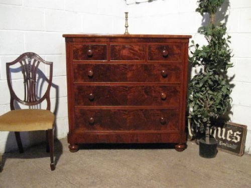 Superb Quality Antique Victorian Flame Mahogany Chest of Drawers C1870 Wdb250/2.11