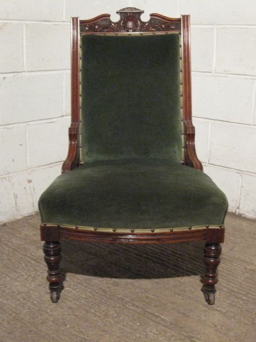 fig 1. ANTIQUE VICTORIAN WALNUT SALON CHAIR C1890 EWDB30/9.11