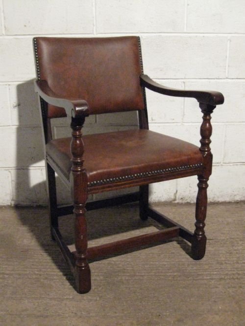 fig 1. SUPERB SET SIX ANTIQUE EDWARDIAN JACOBEAN SOLID OAK DINING CHAIRS C1900
