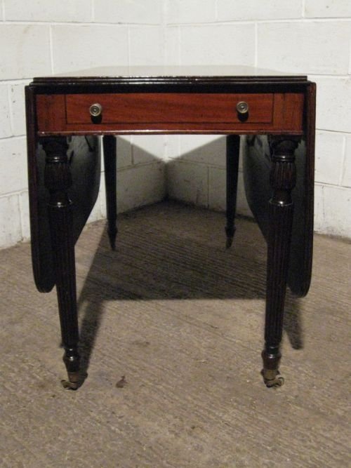fig 1. SUPERB ANTIQUE REGENCY MAHOGANY DROP LEAF DINING TABLE C1800 SEATS 8-10 WDB210/9.11