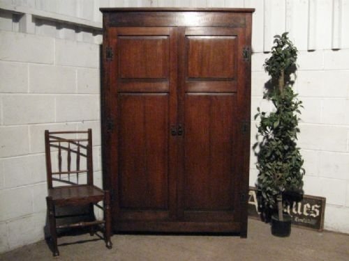 fig 1. ANTIQUE VICTORIAN GEORGIAN SOLID OAK PEG JOINED WARDROBE ARMOIRE C1880 WT240/16.11