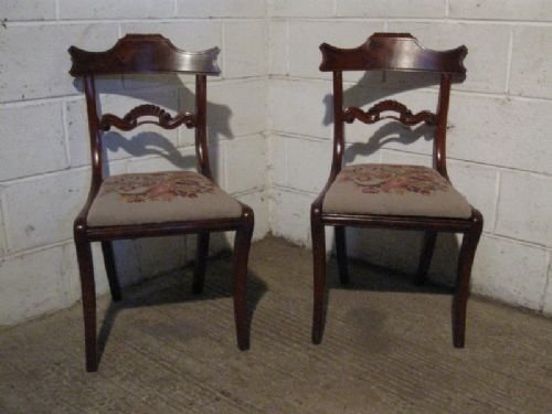 Pair Antique Regency Mahogany Side Hall Chairs C1800 Wdb70/25.11