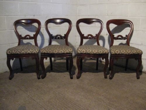 Lovely Set Four Antique Victorian Mahogany Spoon Back Dining Chairs C1860 Wdb220/25.11