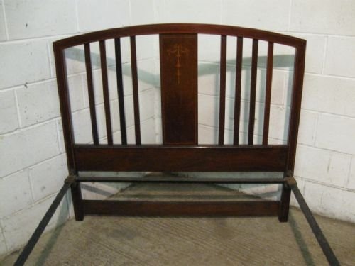 fig 1. ANTIQUE EDWARDIAN INLAID MAHOGANY DOUBLE BED STEAD C1900 WDB70/25.11