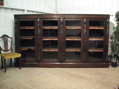 Large Antique Victorian Carved Oak Library Bookcase C1860 Wdb600/3.12