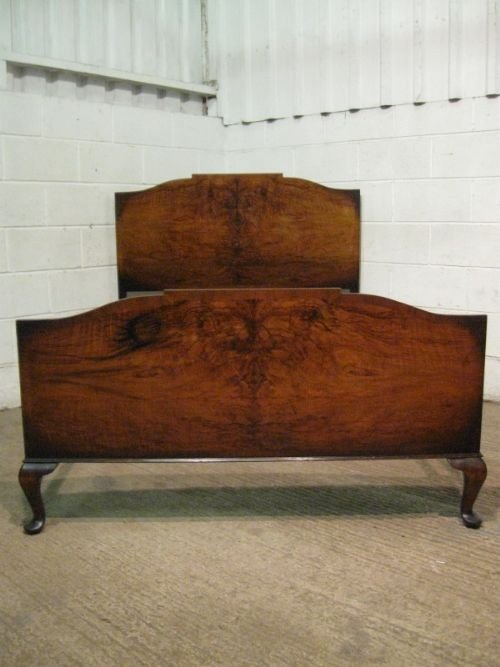 Antique Edwardian Burr Walnut Double Bedstead C1900 Wm10/3.12